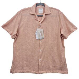 Cactus Man Ricky Singh Button Up Shirt Mens S Pink Textured Relaxed Fit - NWT